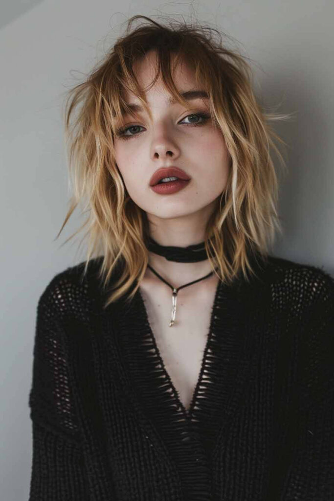 Black textured knit or mesh layer adding depth to a romantic goth outfit